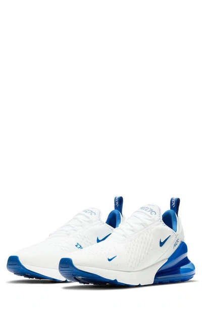Nike Men's Air Max 270 Low Top Sneakers In White/ Racer Blue/ Game Royal