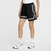 Nike Dri-fit Swoosh Fly Women's Basketball Shorts In Black,metallic Silver