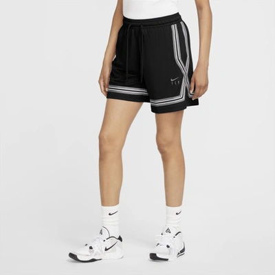 Nike Dri-fit Swoosh Fly Women's Basketball Shorts In Black,metallic Silver