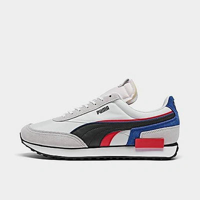 Puma Men S Future Rider Double Low Top Sneakers In White Red Royal Modesens