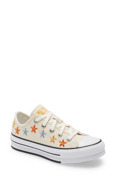 Converse Little Kid's & Kid's Spring Flowers Platform Low-top Sneakers In Natural Tvory/white/black
