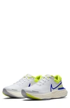 Nike Zoomx Invincible Run Flyknit Running Shoe In White/cyber/gr Fog/racer Blue