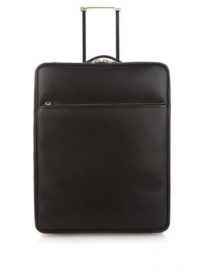 Valextra Leather Cabin Suitcase In Black