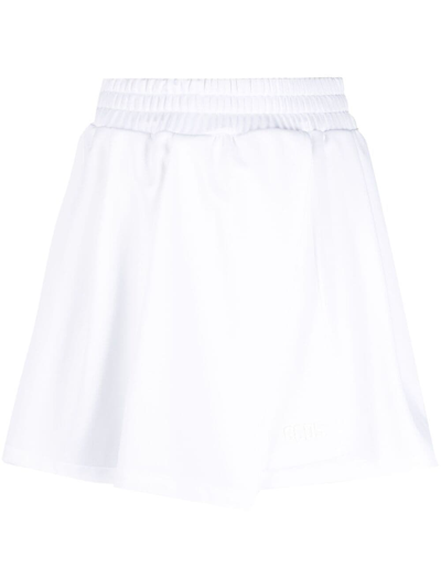 Gcds Elasticated-waist Cotton Skirt In White