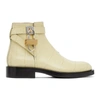 Givenchy Yellow Croc Padlock Boots In 130-off Whi