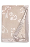 Nordstrom Print Plush Blanket In Grey Ash Puppies