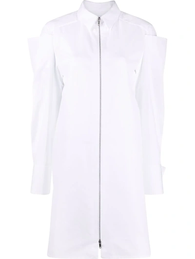 Givenchy Pocket Long Sleeve Cotton Shirtdress In White