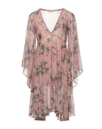 Anjuna Raffaella Embellished Floral-print Silk-chiffon Mini Dress In Antique Rose