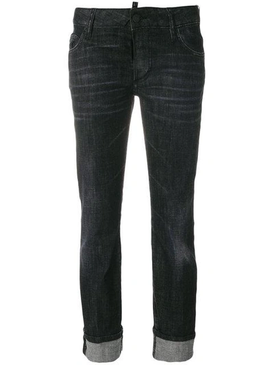 Dsquared2 Clement Cropped Jeans In Black