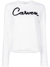 Carven Printed Sweatshirt In White
