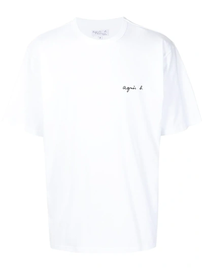 Agnès B. Embroidered Logo Print T-shirt In White