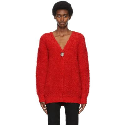 Givenchy Padlock Cardigan In Red