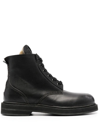 Golden Goose Black Leather Lace-up Boots