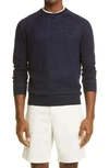 Brunello Cucinelli Linen & Cotton Raglan Sweater In Blue