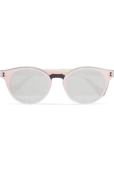 Illesteva Amalfi Round-frame Acetate Mirrored Sunglasses