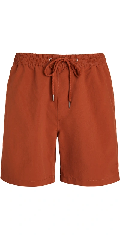 Madewell Drawstring Everywhere Shorts In Faded Rust