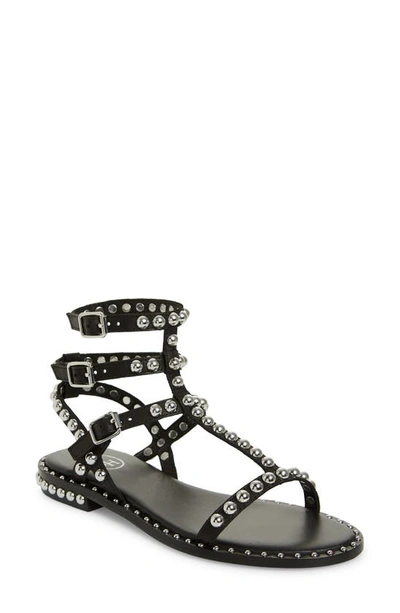 Ash Maeva Sandal In Leather With Studs In Black