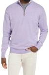 Peter Millar Crown Quarter Zip Pullover In Petal Purple