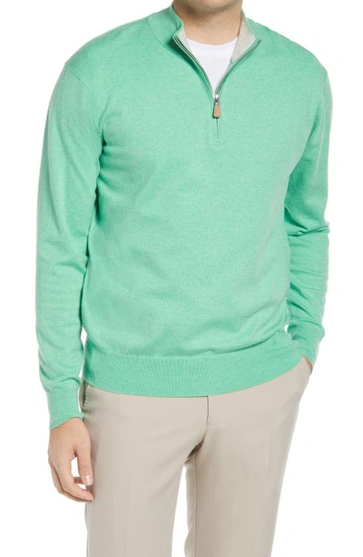 Peter Millar Crown Comfort Quarter-zip Pullover In Mint Leaf