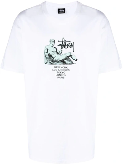 Stussy Graphic-print Cotton T-shirt In White