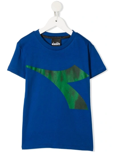 Diadora Junior Teen Logo-print Cotton T-shirt In Blue