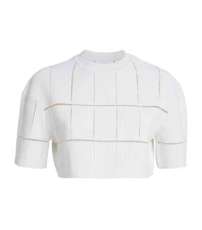 Alaïa Knit-panels Crop Top In White