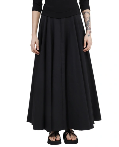Alaïa Origami Midi Skirt In Black