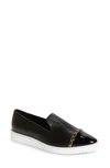 Karl Lagerfeld Caralee Cap Toe Slip-on Sneaker In Black Leather