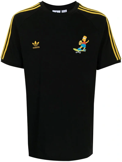 Adidas Originals Adidas Men's Originals X The Simpsons 3-stripes T-shirt In Black