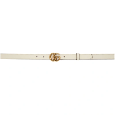 Gucci Off-white Toscano Gg Belt In 9022 White