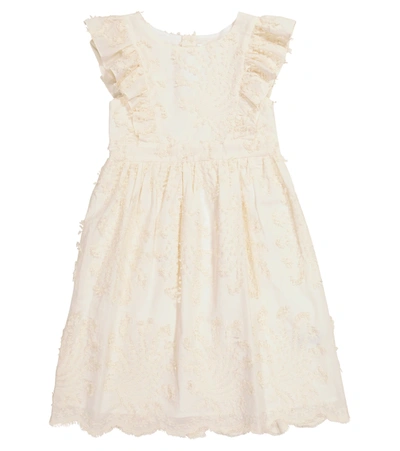 Bonpoint Kids' Embroidered Flared Dress In Cream