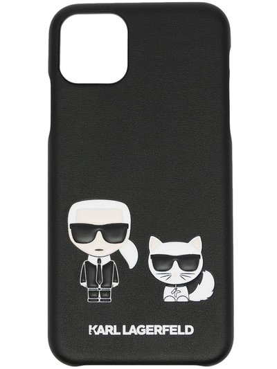 Karl Lagerfeld Karl And Choupette Iphone 11pro Cover In Black