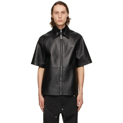Alyx Black Leather Double Collar Short Sleeve Shirt