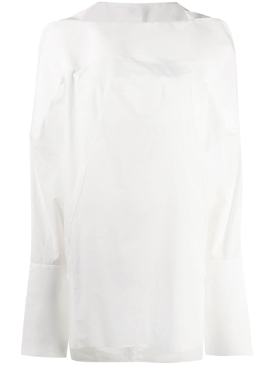 Rick Owens Long Sleeved Cocoon Blouse In White