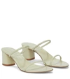 Aeyde Anni Leather Sandals In Green