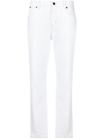 Tom Ford Boyfriend Cotton Denim Stretch Jeans In White