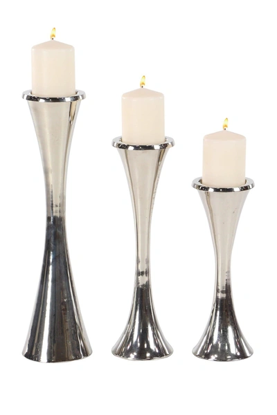 Willow Row Silver Contemporary Tapered Candle Holders