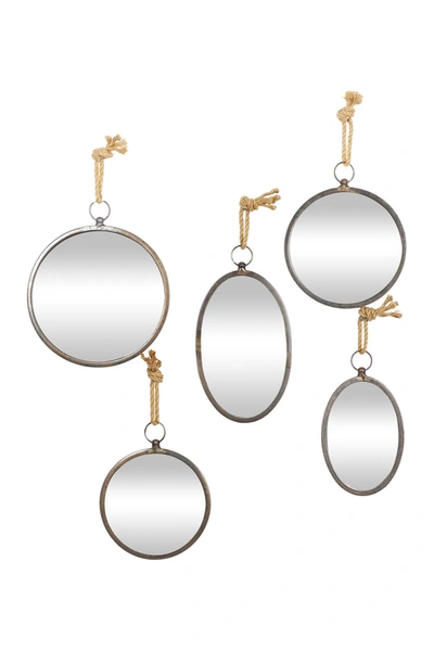 Willow Row Metal Mirror Decor In Grey