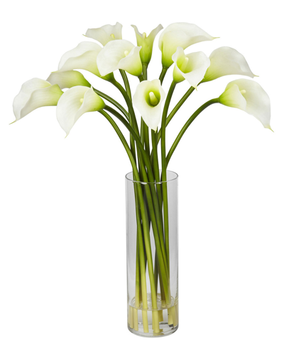 Nearly Natural Mini Calla Lily Silk Flower Arrangement In Pink