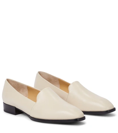 Aeyde Amber Leather Loafers In White