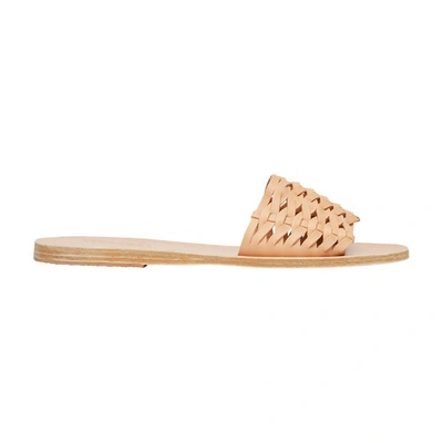Ancient Greek Sandals Taygete Blush Leather Sliders In Natural