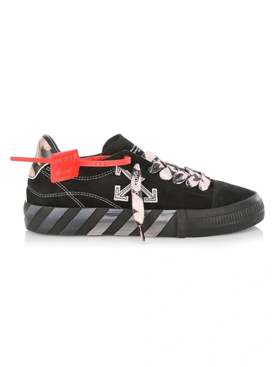 Off-white Low Liquid Melt Vulcanized Suede Sneakers In Black Pink
