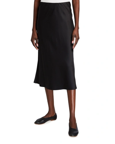 Frame Washable Silk Maxi Skirt In Noir