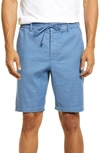 Vince Men's Linen-blend Drawstring Shorts In Tahoe Blue