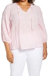 Vince Camuto Smocked Blouse In Pink Iris