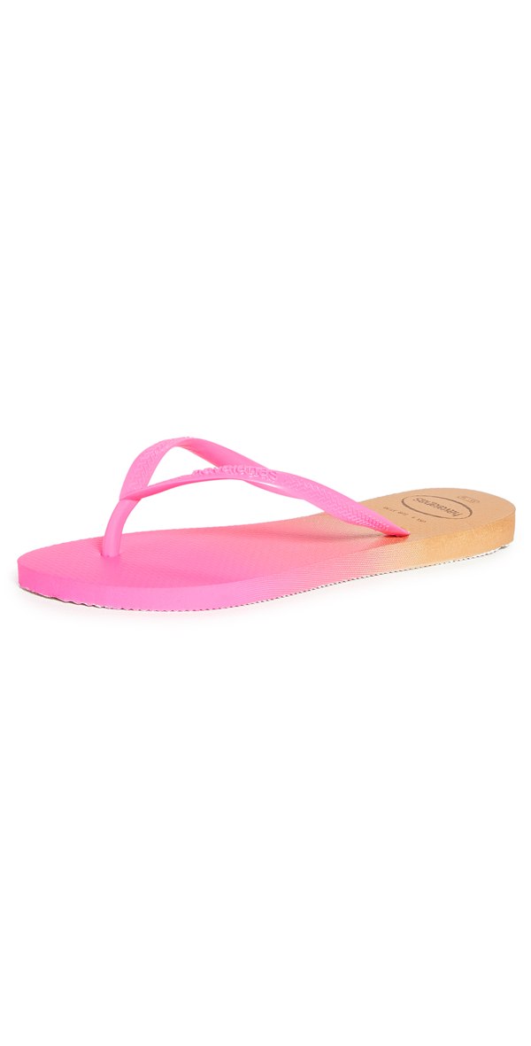 Havaianas Women's Slim Gradient Flip Flop Sandals Women's Shoes In White/  Fluorescent Pink Flux | ModeSens