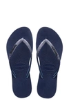 Havaianas Slim Sparkle Flip Flop In Navy Blue