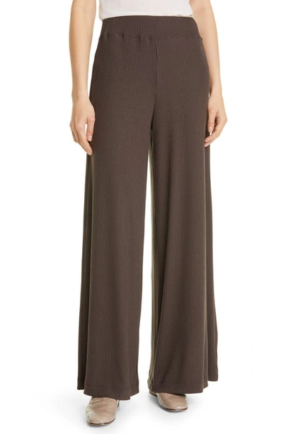 L Agence The Crawford Wide Leg Knit Pants In Coco
