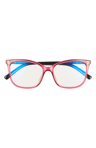 Kate Spade Aubree 53mm Blue Light Blocking Reading Glasses In Plum/ Clear - Blue Block