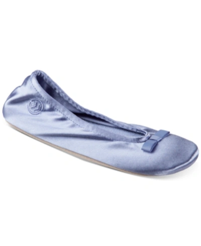 Isotoner Signature Isotoner Satin Ballerina Slippers In Periwinkle